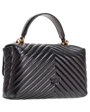 Pinko Top Handle Bag Cow Leather Top-Handle-Bags - Black