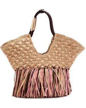 Zimmermann Goldentime Rafia Tote - Pink