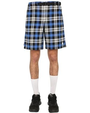 Marcelo Burlon Bermuda With Belt Short - Blue