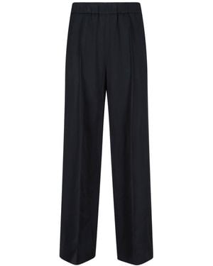 Jil Sander Tailored Wide-Leg Trousers With Mid-Rise Waistband - Blue