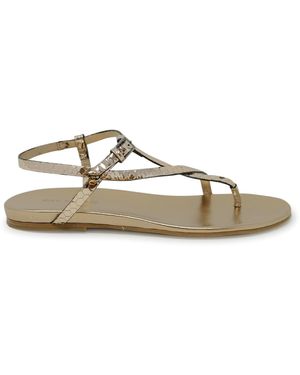 Roberto Del Carlo Roberto Leather Flat Sandals - Metallic