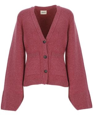 KHAITE Scarlet Cashmere Knitted Cardigan - Red