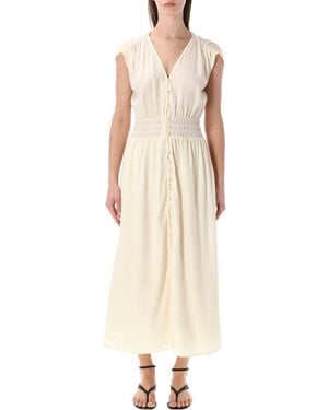 Sessun Galiane Long Smocked Dress - Natural