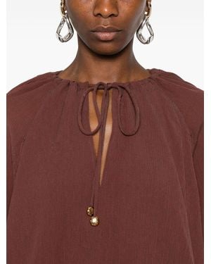 Loewe Loewe Paulas Ibiza Top Cotton Silk - Brown