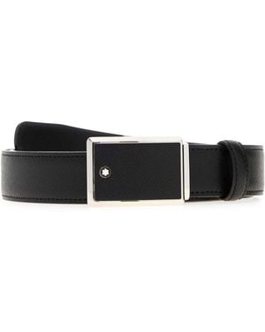Montblanc Leather Reversible Belt - White