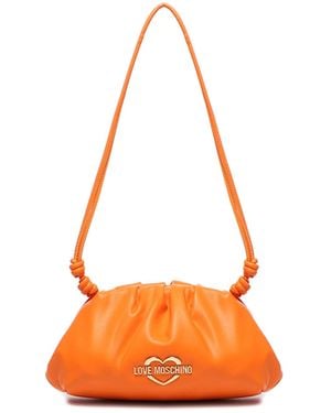 Love Moschino Leather Shoulder Bag - Orange