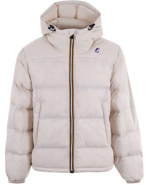 K-Way Quilted Hooded Ripstop Jacket - White