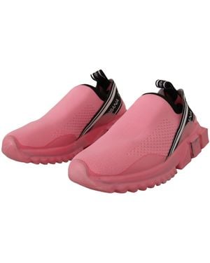 Dolce & Gabbana Low Top Slip On Casual Sorrento Trainers - Pink