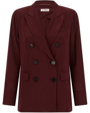 Alberto Biani Double-Breasted Blazer Viscose Elastane Blazer, Suits - Purple