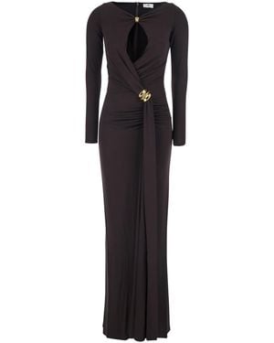 Elisabetta Franchi Long Dress Abr1461E2 Viscose - Black