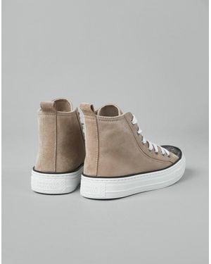 Brunello Cucinelli Leather High Top Shoes - Grey