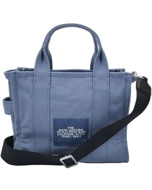 Marc Jacobs Small Traveler Tote Bag Shadow Cotton Totes-Shopping-Bags - Blue
