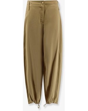 Alysi Modal Trousers With Drawstring Detail - Natural