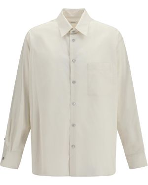Lemaire Shirt With Chest Pocket Cotton; Silk - White