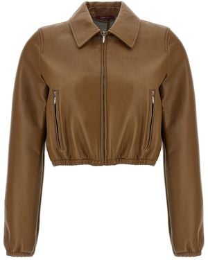 Gucci Lamb Leather Jacket Clothing - Brown