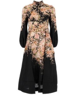 Zimmermann And Linen Dress - Black