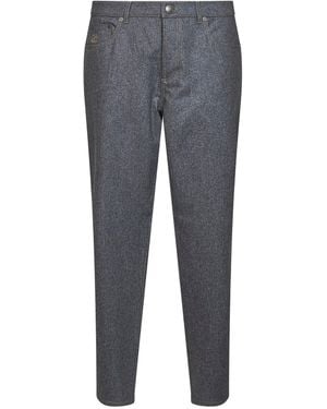 Brunello Cucinelli Medium Virgin Wool Flannel Five-Pocket Trousers - Grey