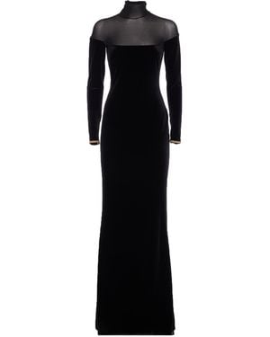 Elisabetta Franchi Velvet Long Dress - Black