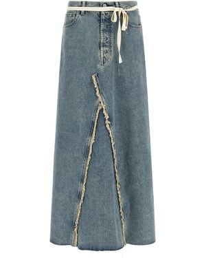 Maison Margiela Raw Hem Denim Skirt - Blue