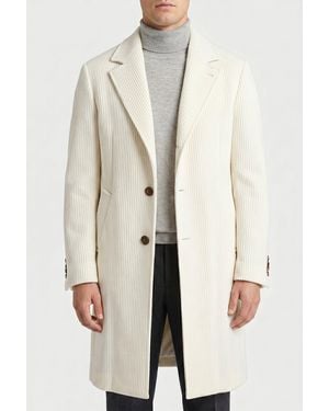 Brunello Cucinelli Off Wool Tailored Coat - Natural