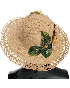 Dolce & Gabbana Dolce & Gabbana Hat70225 Raffia Floral Bucket Hat - Metallic