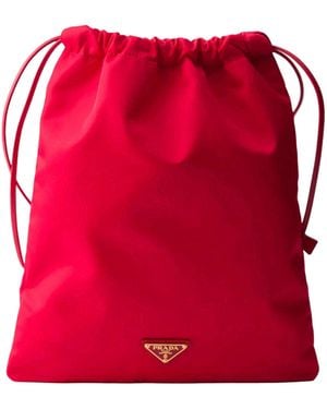 Prada Pouch Bag Wish Re-Nylon Recycled Polyamide Shoulder - Red