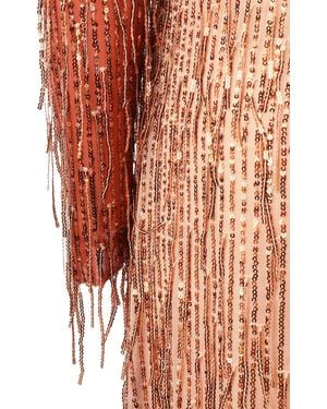 Clips Long Sequin Dress - Orange