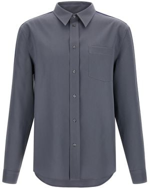 Marni Contrasting Sleeve Virgin Wool Shirt - Blue
