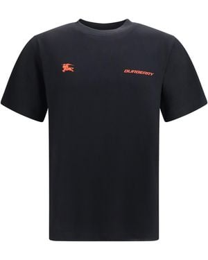 Burberry Cotton Map T-Shirt T-Shirts - Black