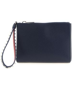 Christian Louboutin Cabata Leather Clutch - Blue