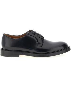 Doucal's Brushed Calf Leather Derby Oxford - Black