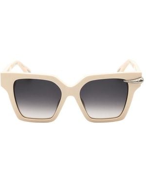 Roberto Cavalli Sunglasses Square Full Rim, Cream Frame And Gradient Lens Src002S09X7 - Grey