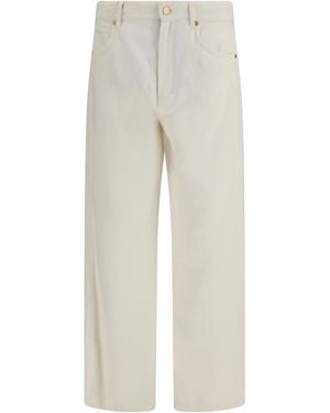Max Mara Cotton And Linen Pants Cotton - White