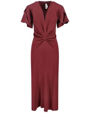 Victoria Beckham Eve Midi Dress - Red