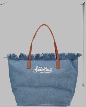 MC2 Saint Barth Shoulder Bag City Cotton Cow Leather - Blue