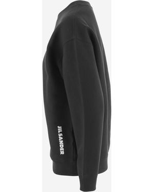 Jil Sander Crew-Neck Cotton Sweatshirt Knitwear - Black