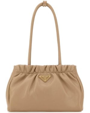 Prada Nappa Leather Shoulder Bag - Natural