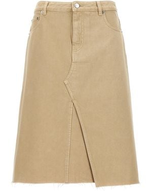 Tory Burch 'Deconstructed Midi' Skirt - Natural