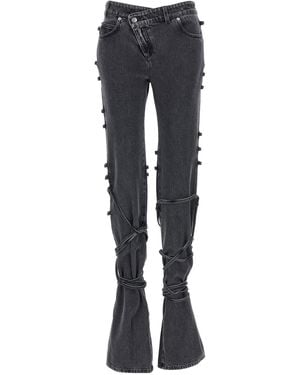 McQueen Jeans Asymmetric Closure Cotton - Blue