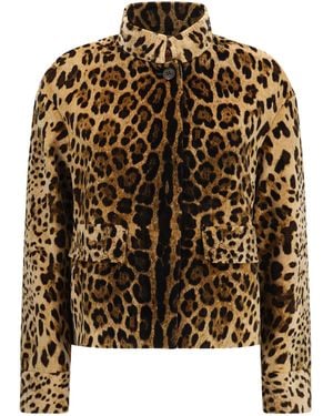 Max Mara Printed Smooth Velvet Boxy Jacket Cotton - Black