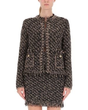 Fabiana Filippi Tweed And Sequin Jacket - Black