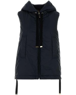 Max Mara Polyester Greengo Sleeveless Jacket - Blue