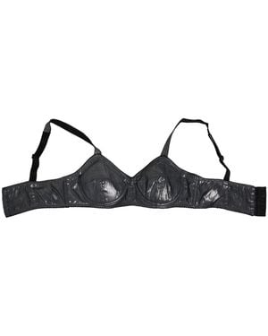 Dolce & Gabbana Silk Stretch Balconcino Bra Underwear 01+Polyester Film Fiber+Se Clothing - Black