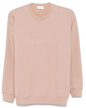 Saint Laurent Classic Cotton Sweatshirt For - Pink