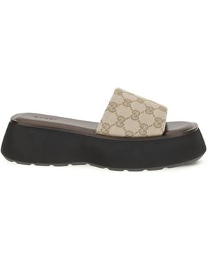 Gucci Oversized Sole Slider Sandals - White