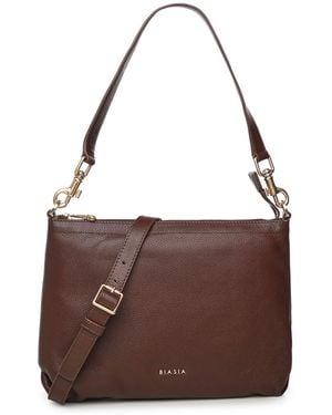 BIASIA Logo Shoulder Bag - Brown