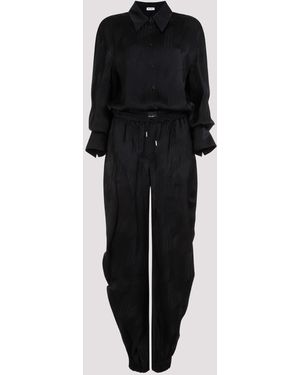 The Attico Classic Viscose Overall Jumpsuit For - Black