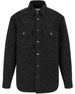 CASABLANCA 'Laser Monogram Denim' Overshirt - Black