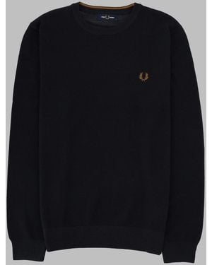 Fred Perry Jumper Piqué Cotton Jumpers - Blue