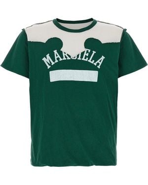 Maison Margiela Western Patchwork Cotton T-Shirt - Green